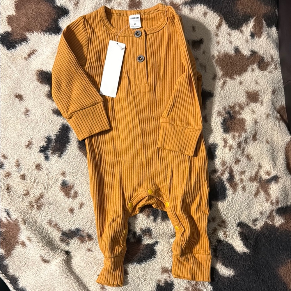 H&M Ribbed Mustard Kids Footie
